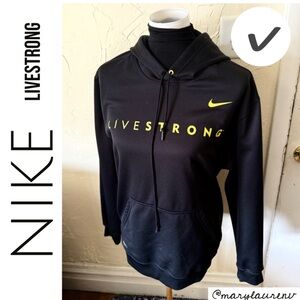 RARE Nike Vintage Y2K Black and Yellow Fit Therma Hoodie LIVESTRONG